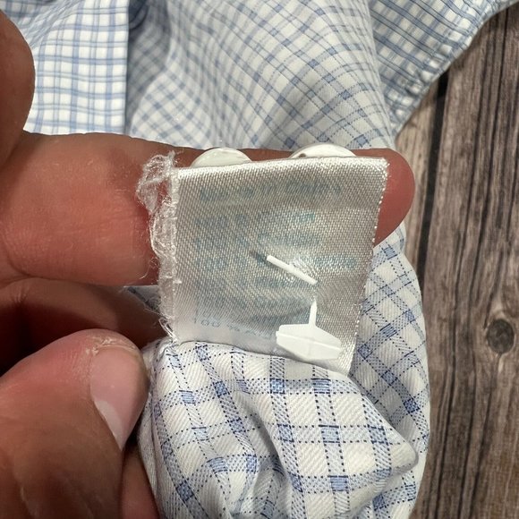 Twillory Plaid Long Sleeve Button Shirt Mens 15.5 - 32 / 33 Tailored Blue White - Picture 5 of 8